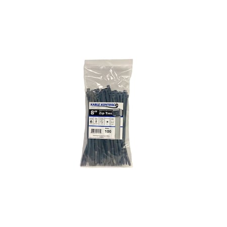 Kable Kontrol Kable Kontrol® Zip Ties - 8" Long - 100 Pc Pk - Gray color - Nylon - 50 Lbs Tensile Strength CT261CL-GRAY